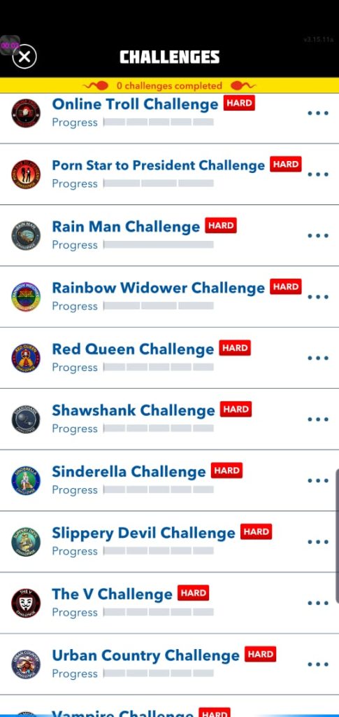 bitlife challanges list